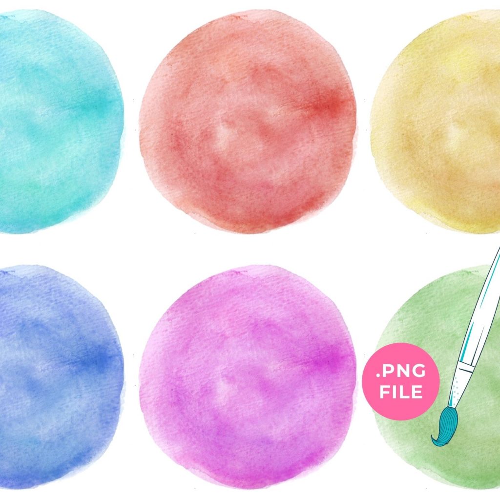 Watercolor Round Brush Strokes