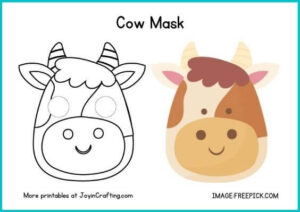 Farm Animal Mask Printable Coloring Page - Joy in Crafting