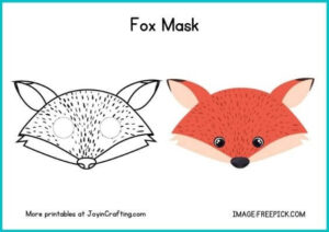 Jungle Animal Mask Printable Coloring Page - Joy in Crafting