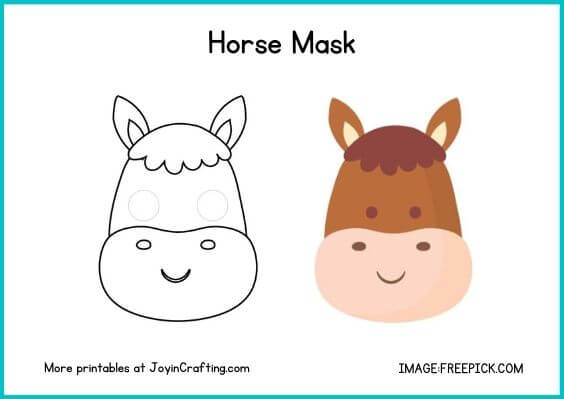 Farm Animal Mask Printable Coloring Page - Joy in Crafting