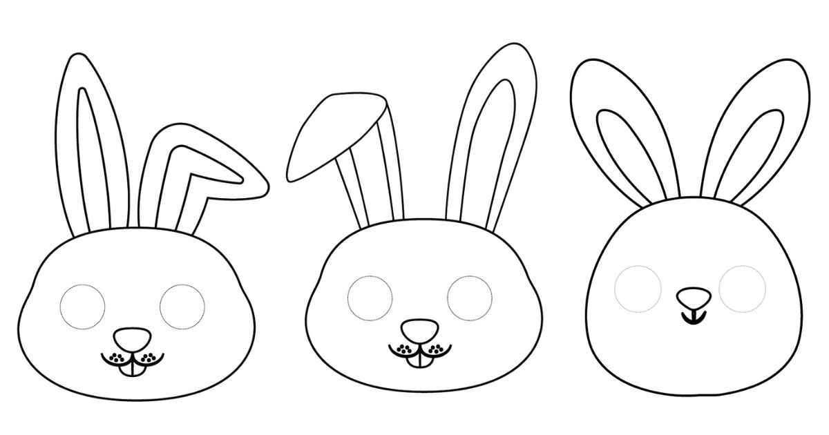 Easter Bunny Mask Printable Coloring Page