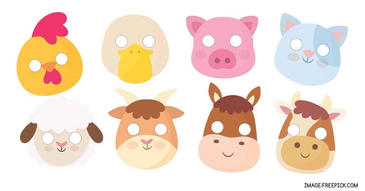 Farm Animal Mask Printable Coloring Page