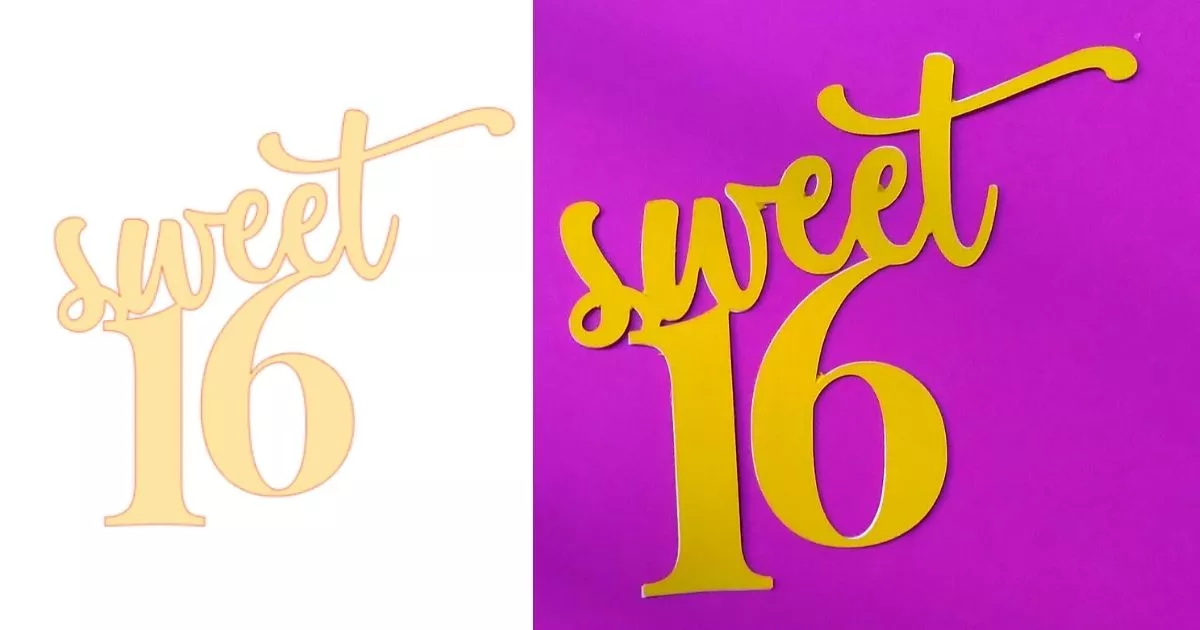 Sweet 16 Cake Topper Template