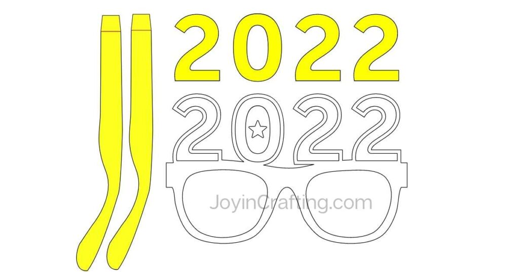 New Year Party Glasses Template