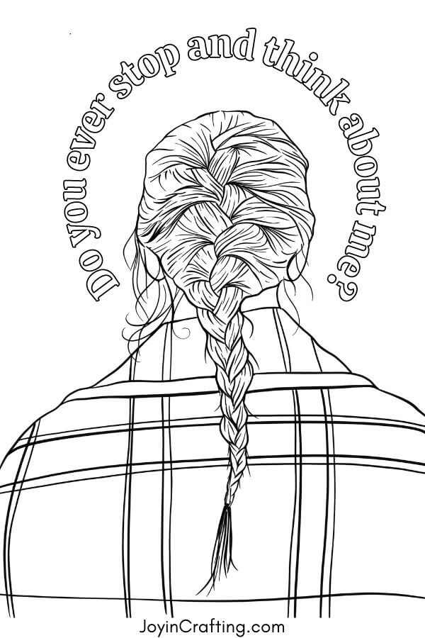 Taylor Swift Coloring Page Folklore