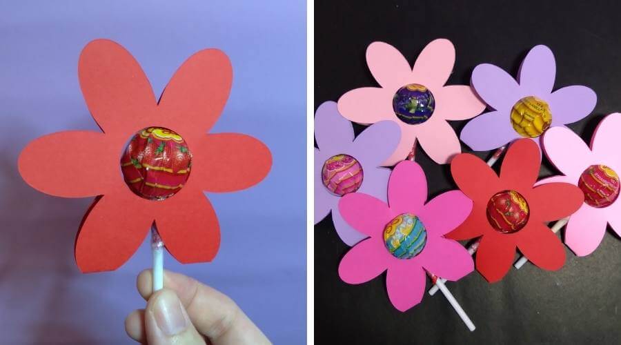 Flower Lollipop Holder Template for Valentine's Day Joy in Crafting