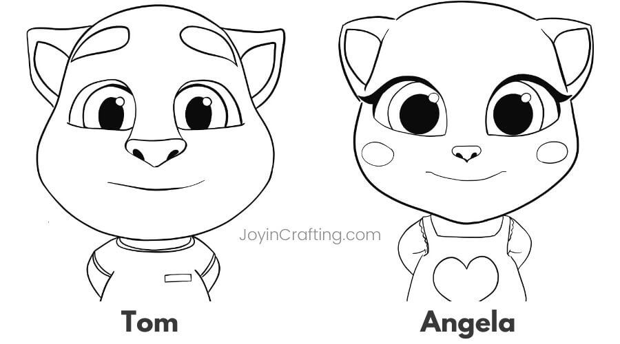 Talking Tom Cat and Friends Coloring Page Sheets
