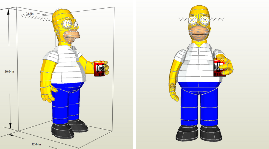 Homer Simpsons 3D Lowpoly Paper Juke