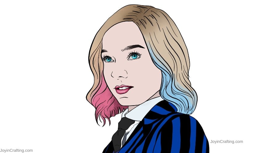 Wednesday Addams Coloring Page - Joy in Crafting