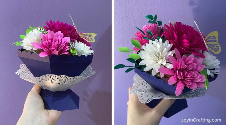 Paper Flower Bouquet Valentines Day Gift Idea - Joy in Crafting