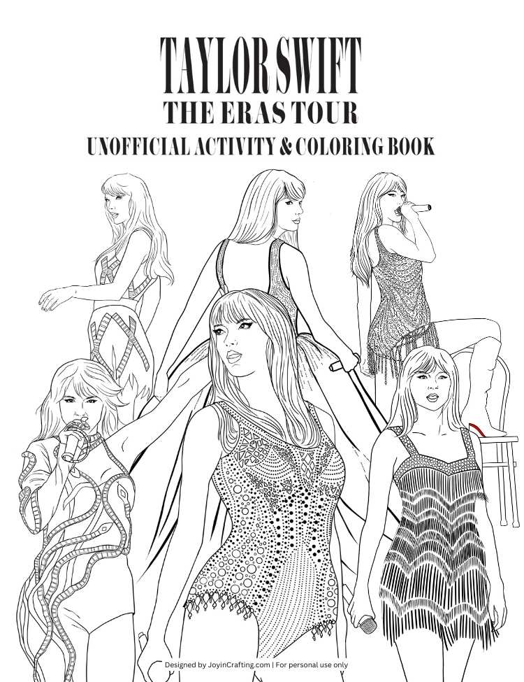 Taylor Swift Colouring Pages Book, Adult Coloring Book, Music