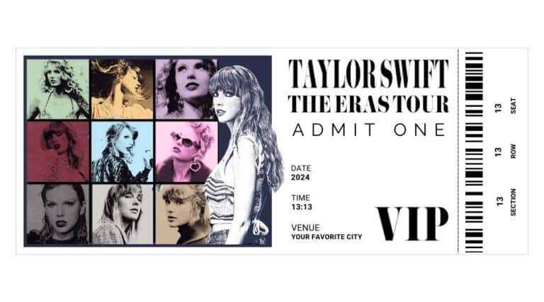 Taylor Swift The Eras Tour Tickets Editable In Canva 