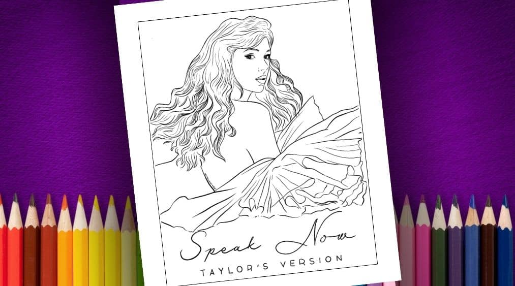 Speak Now Taylor’s Version Coloring Page