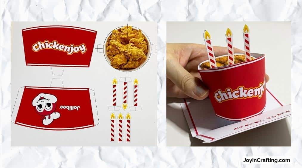 DIY Jollibee Chicken Bucket Pop-Up Birthday Card