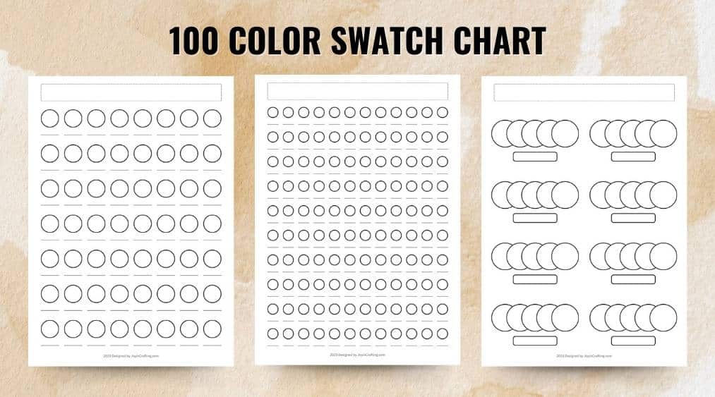 Printable 100 Color Swatch