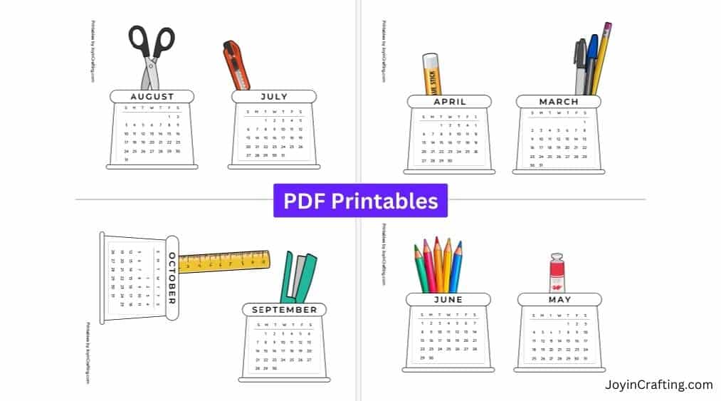 Printable Stacked Calendar